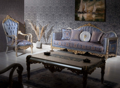 Baroque Sofa Chesterfield 3+1 Seater Coffee Table Sofa Set Furniture Upholstery